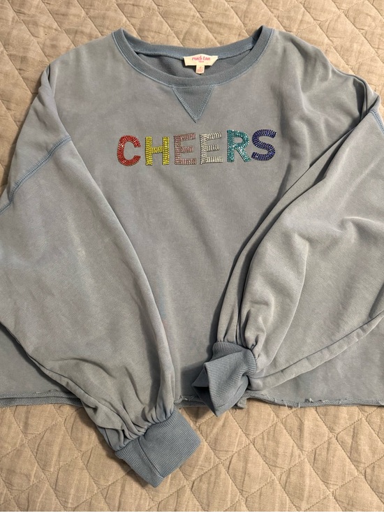 Peach Love California Tops - Peach Love Cheers Rhinestone Sweatshirt